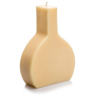 Eine MainBocksBeutel - Kerze, moderne Form, so groß wie Bocksbeutelflasche